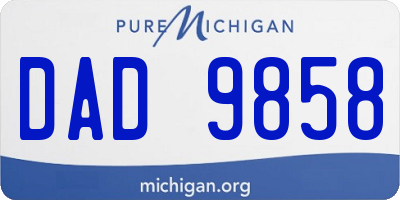 MI license plate DAD9858