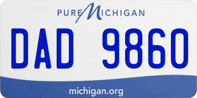 MI license plate DAD9860