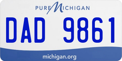MI license plate DAD9861