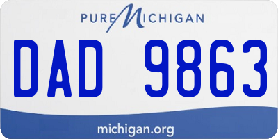 MI license plate DAD9863