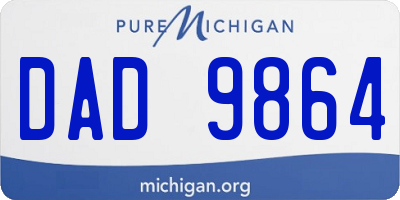 MI license plate DAD9864