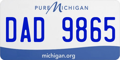 MI license plate DAD9865