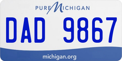 MI license plate DAD9867