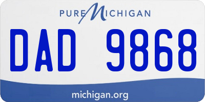 MI license plate DAD9868