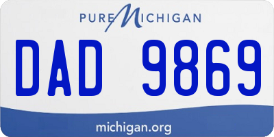 MI license plate DAD9869
