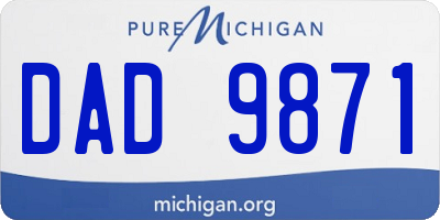 MI license plate DAD9871