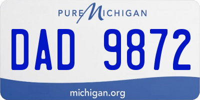 MI license plate DAD9872