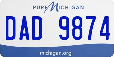 MI license plate DAD9874