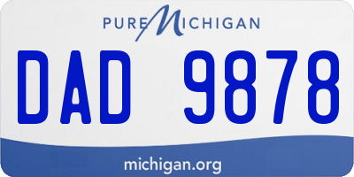 MI license plate DAD9878