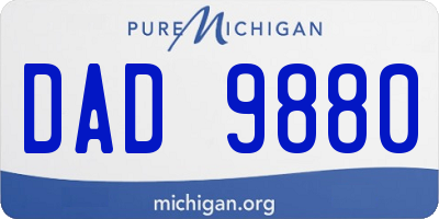 MI license plate DAD9880