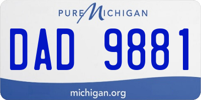 MI license plate DAD9881
