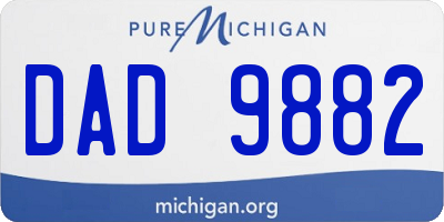 MI license plate DAD9882