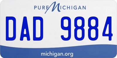 MI license plate DAD9884