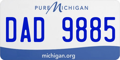 MI license plate DAD9885