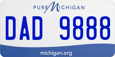 MI license plate DAD9888