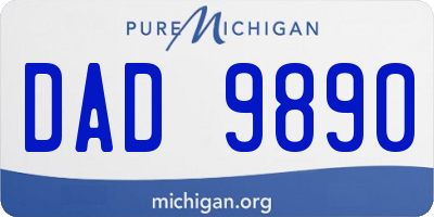 MI license plate DAD9890