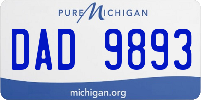 MI license plate DAD9893