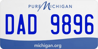 MI license plate DAD9896
