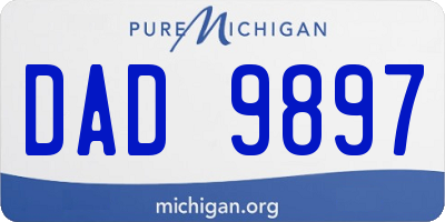MI license plate DAD9897