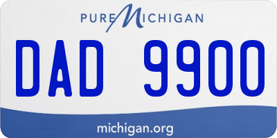 MI license plate DAD9900