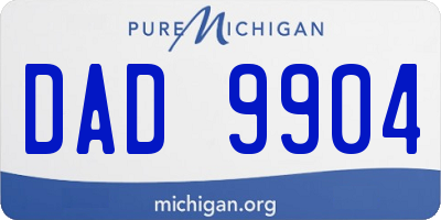 MI license plate DAD9904