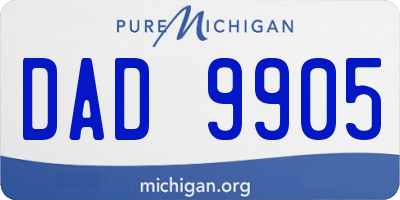 MI license plate DAD9905