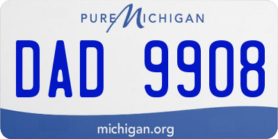 MI license plate DAD9908