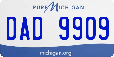 MI license plate DAD9909
