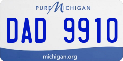 MI license plate DAD9910