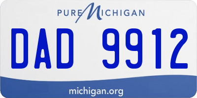 MI license plate DAD9912