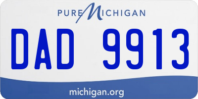 MI license plate DAD9913
