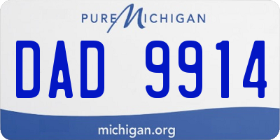 MI license plate DAD9914