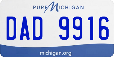 MI license plate DAD9916