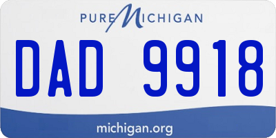 MI license plate DAD9918