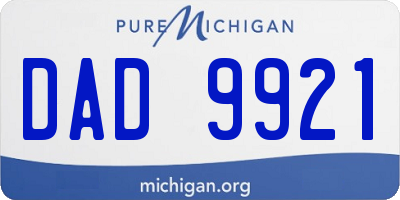 MI license plate DAD9921