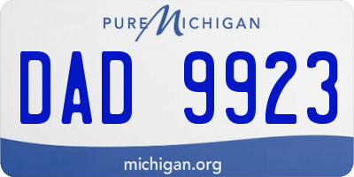 MI license plate DAD9923