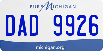 MI license plate DAD9926