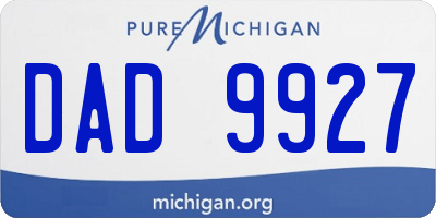 MI license plate DAD9927