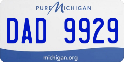 MI license plate DAD9929