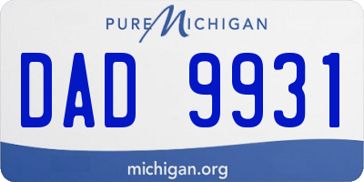 MI license plate DAD9931