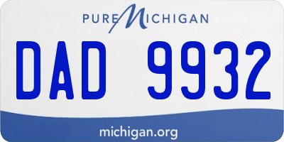MI license plate DAD9932