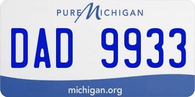 MI license plate DAD9933