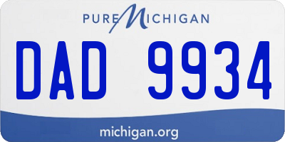 MI license plate DAD9934
