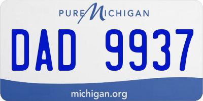 MI license plate DAD9937