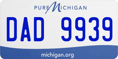 MI license plate DAD9939
