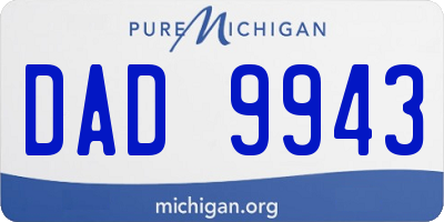 MI license plate DAD9943