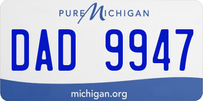 MI license plate DAD9947