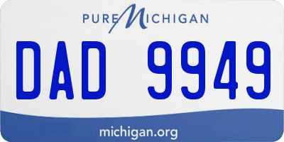 MI license plate DAD9949