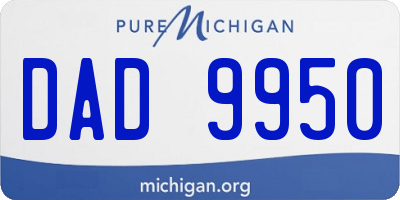 MI license plate DAD9950