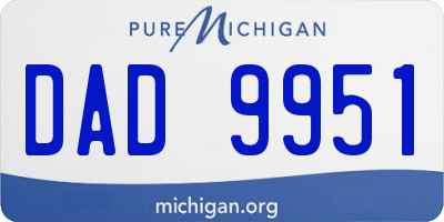 MI license plate DAD9951